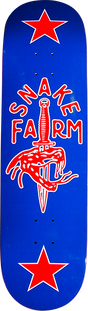 SNAKE FARM BOOM STICK SKATEBOARD DECK-8.0 RED/WHT/BLU