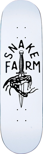 SNAKE FARM BOOM STICK SKATEBOARD DECK-8.375 WHT/BLK