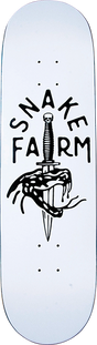SNAKE FARM BOOM STICK SKATEBOARD DECK-8.375 WHT/BLK