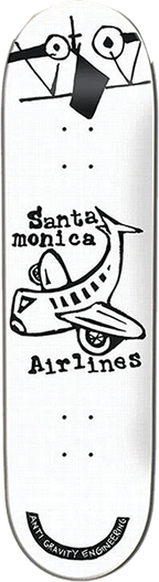 SMA PLANE STREET SKATEBOARD DECK-8.5 WHITE/BLK