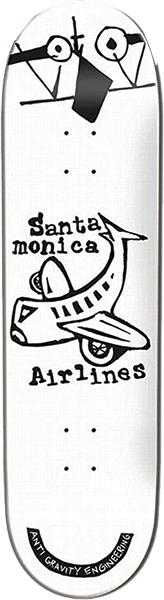 SMA PLANE STREET SKATEBOARD DECK-8.5 WHITE/BLK