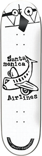 SMA PLANE STREET SKATEBOARD DECK-8.5 WHITE/BLK