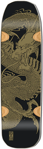 SMA HARADA SKATEBOARD DECK-9X33 BLK DIPPED/GOLD DRAGON