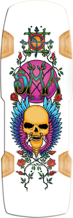 SMA HUMPSTON FLYING SKULL LTD SKATEBOARD DECK-11X33 WHITE DIP