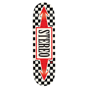 STEREO ARROW CHECKER SKATEBOARD DECK-8.0 WHT/BLK/RED