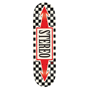 STEREO ARROW CHECKER SKATEBOARD DECK-8.25 WHT/BLK/RED