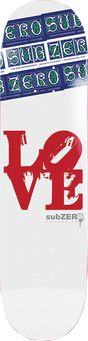 SUB ZERO LOVE PARK II SKATEBOARD DECK-8.25 WHITE w/ griptape