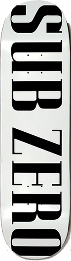 SUB ZERO REAL LIFE SKATEBOARD DECK-8.75 WHITE SCREENPRINTED