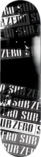 SUB ZERO REAL LIFE STICKERS SKATEBOARD DECK-8.25 BLK/WHT EX7