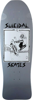 SUICIDAL POOL SKATER 80'S SKATEBOARD DECK 10.1x30.3 GREY/BLU