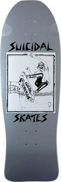 SUICIDAL POOL SKATER 80'S SKATEBOARD DECK 10.1x30.3 GREY/BLU