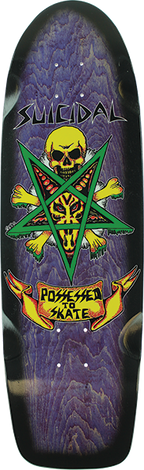 SUICIDAL PTS 70'S SKATEBOARD DECK-9x30 PURPLE STAIN/BLK FADE
