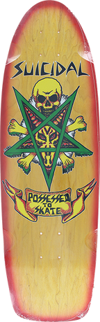 SUICIDAL PTS 70'S SKATEBOARD DECK-10x30 YEL RED FADE