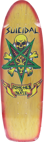 SUICIDAL PTS 70'S SKATEBOARD DECK-10x30 YEL RED FADE