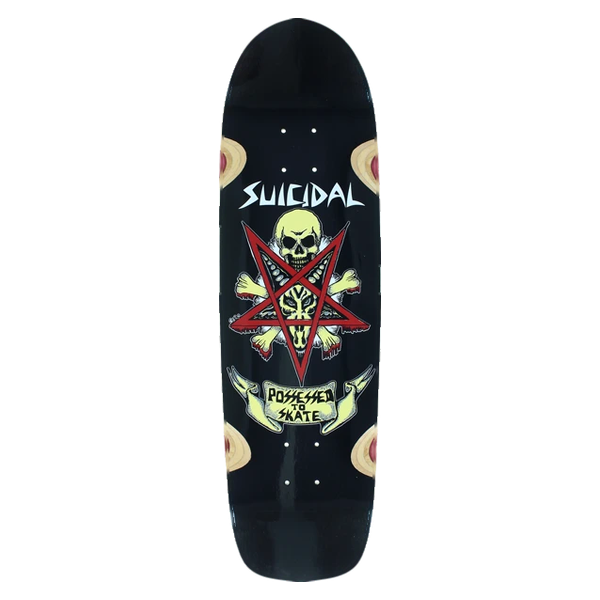 SUICIDAL PTS POOL SKATEBOARD DECK-8.75x32.5 BRN STAIN/BLK FD