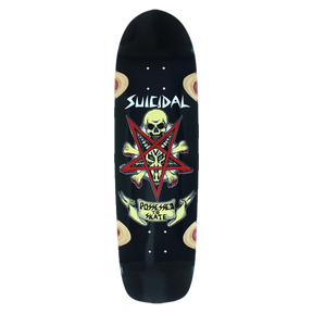 SUICIDAL PTS POOL SKATEBOARD DECK-8.75x32.5 BRN STAIN/BLK FD
