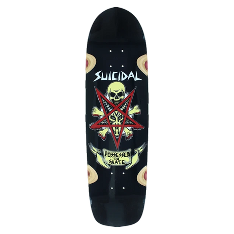SUICIDAL PTS POOL SKATEBOARD DECK-8.75x32.5 BRN STAIN/BLK FD