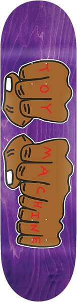 TOY MACHINE FISTS ASSORTED SKATEBOARD DECK 7.75 ASST.STAINS/GRAPHIC w/ grip