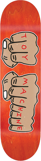 TOY MACHINE FISTS ASSORTED SKATEBOARD DECK 8.0 ASST.STAINS/GRAPHIC w/ grip