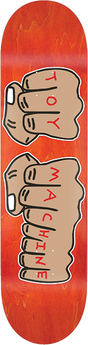 TOY MACHINE FISTS ASSORTED SKATEBOARD DECK 8.0 ASST.STAINS/GRAPHIC w/ grip