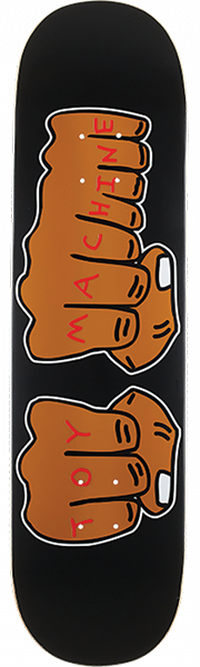 TOY MACHINE FISTS ASSORTED SKATEBOARD DECK-8.25 ASSORTED COLOR STAINS/GRAPHIC