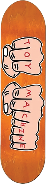 TOY MACHINE FISTS ASSORTED SKATEBOARD DECK-8.5X32 ASSORTED COLOR STAINS/GRAPHIC with grip