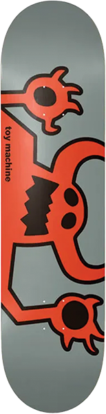TOY MACHINE ORIGINAL MONSTER SKATEBOARD DECK-8.25 GREY/RED