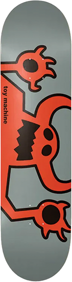 TOY MACHINE ORIGINAL MONSTER SKATEBOARD DECK-8.25 GREY/RED