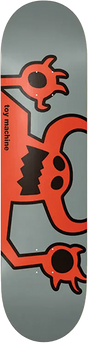 TOY MACHINE ORIGINAL MONSTER SKATEBOARD DECK-8.25 GREY/RED