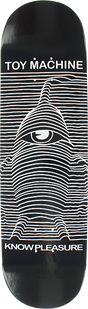TOY MACHINE TOY DIVISION SKATEBOARD DECK 8.5 BLACK