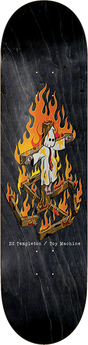TOY MACHINE TEMPLETON CHARRED CROSS II SKATEBOARD DECK-8.25 BLK STAIN
