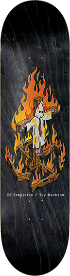 TOY MACHINE TEMPLETON CHARRED CROSS II SKATEBOARD DECK-8.5 BLK STAIN