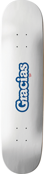 THANK YOU GRACIAS LOGO SKATEBOARD DECK-8.0 WHITE
