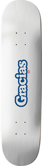 THANK YOU GRACIAS LOGO SKATEBOARD DECK-8.0 WHITE