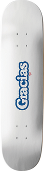 THANK YOU GRACIAS LOGO SKATEBOARD DECK-8.0 WHITE