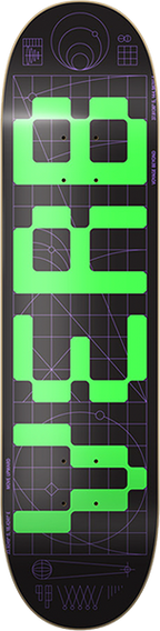 VERB INVADER SKATEBOARD DECK-7.75 BLK/GRN