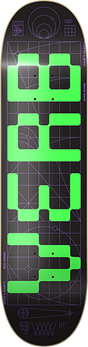 VERB INVADER SKATEBOARD DECK-7.75 BLK/GRN