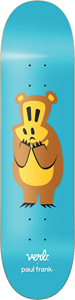 VERB PAUL FRANK WORRY BEAR SKATEBOARD DECK 8.25