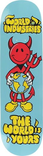 WORLD INDUSTRIES DEVIL MAN THE WORLD IS YOURS SKATEBOARD DECK-8.38