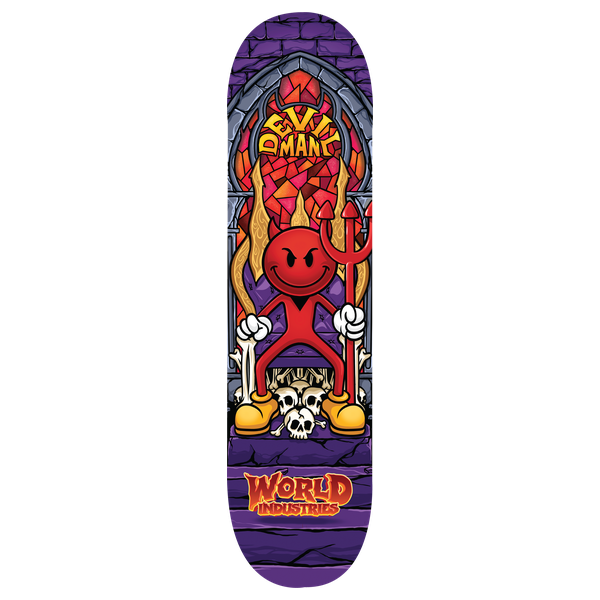 WORLD INDUSTRIES DEVILMAN STAINED GLASS SKATEBOARD DECK-8.25