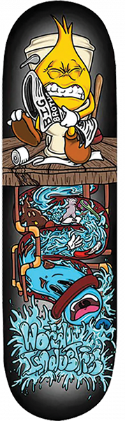 WORLD INDUSTRIES FLUSHED SKATEBOARD DECK-8.0