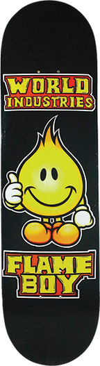 WORLD INDUSTRIES SOLID GOLD FLAME BOY SKATEBOARD DECK 8.1 BLACK