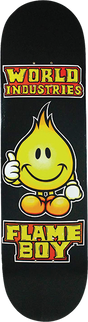 WORLD INDUSTRIES SOLID GOLD FLAME BOY SKATEBOARD DECK-8.25 BLACK