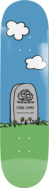 WORLD INDUSTRIES SKATEBOARDING IS DEAD SKATEBOARD DECK-8.5 BLU/GRN EX7