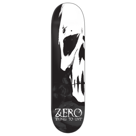 ZERO DYING TO LIVE 30YR SKATEBOARD DECK-8.5 BLK/WHT