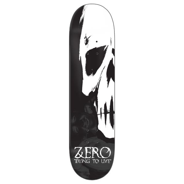 ZERO DYING TO LIVE 30YR SKATEBOARD DECK-8.5 BLK/WHT