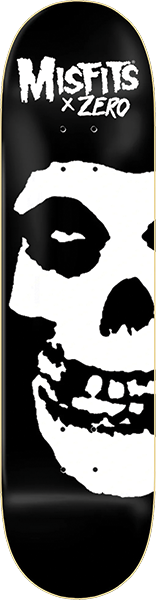 ZERO MISFITS FIEND SKULL SKATEBOARD DECK-8.12 BLK/WHT