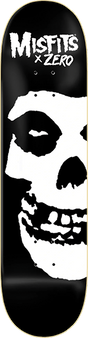 ZERO MISFITS FIEND SKULL SKATEBOARD DECK-8.3 BLK/WHT