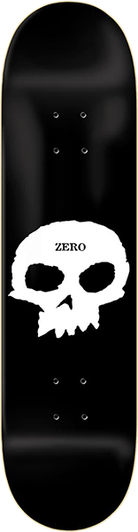 ZERO SINGLE SKULL SKATEBOARD DECK-7.25 BLK/WHT
