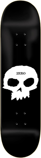 ZERO SINGLE SKULL SKATEBOARD DECK-7.25 BLK/WHT